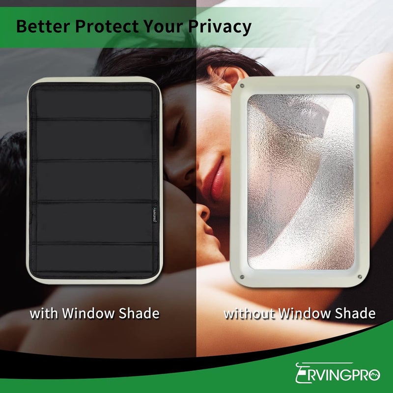 RVINGPRO ستارة نافذة مغناطيسية للسيارات الترفيهية، 16"x25"، ستارة تعتيم قابلة للطي من الجانبين، غطاء نافذة عاكس للضوء للسيارة الترفيهية، مع حقيبة تخزين، باللون الأسود - Image 4